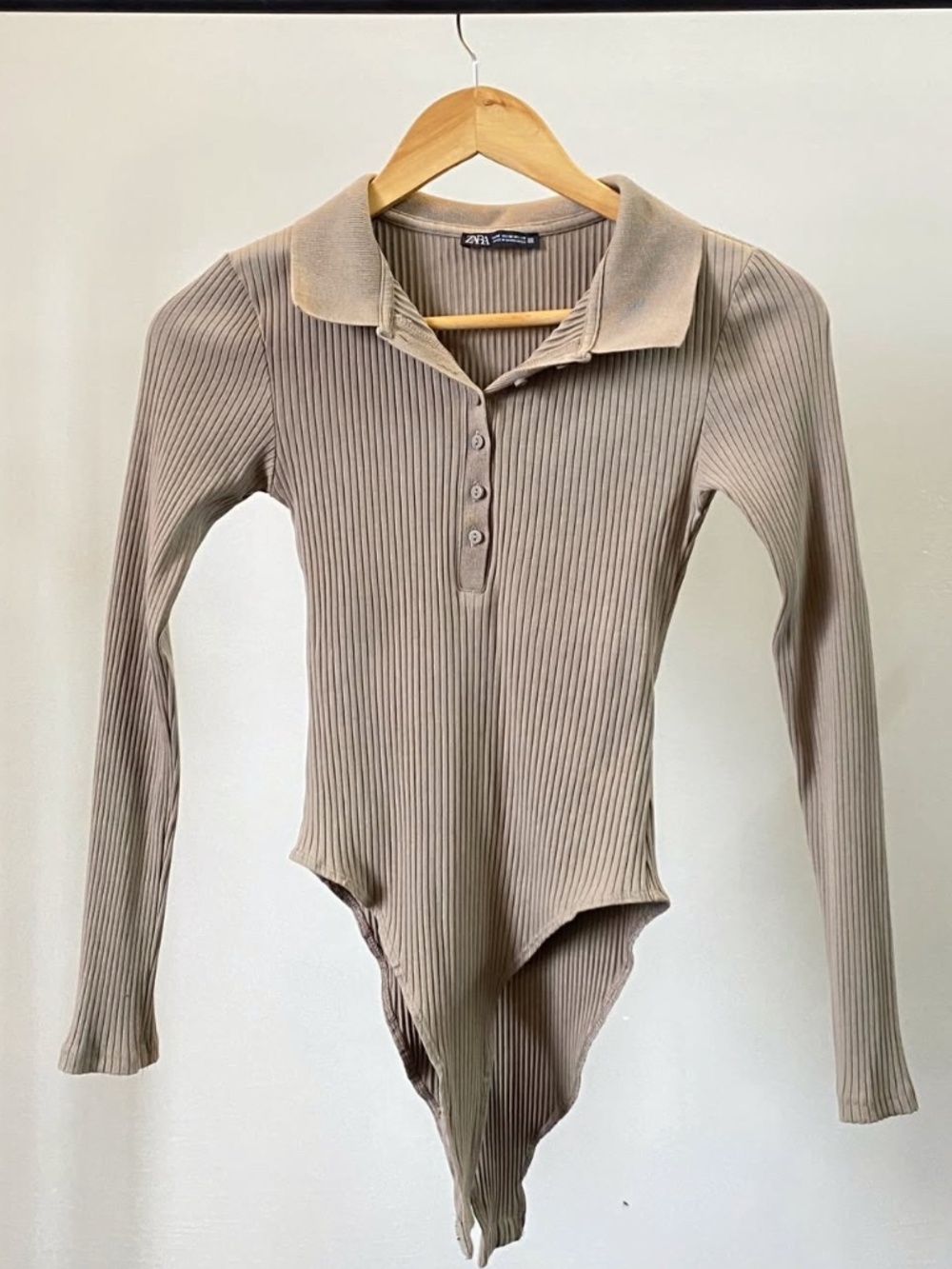 ZARA Ribbed Long Sleeve Bodysuit